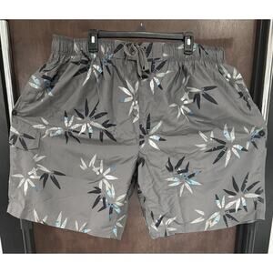 Men’s Kanu Reef Board Shorts W/ Pockets Drawstring Tropical Grey 10” 4XL NWT